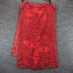 Vittorium Scarf Limited Edition Butterfly Print OS Red Womens